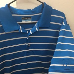 PGA Tour- *NEW* Blue w/ White Stripes AirFlux Polo
